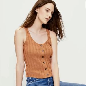 M Loft Ribbed Tank Top in Rust Orange